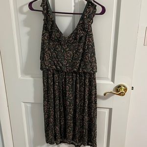 Loft. Summer dress. Green and pink. Size medium